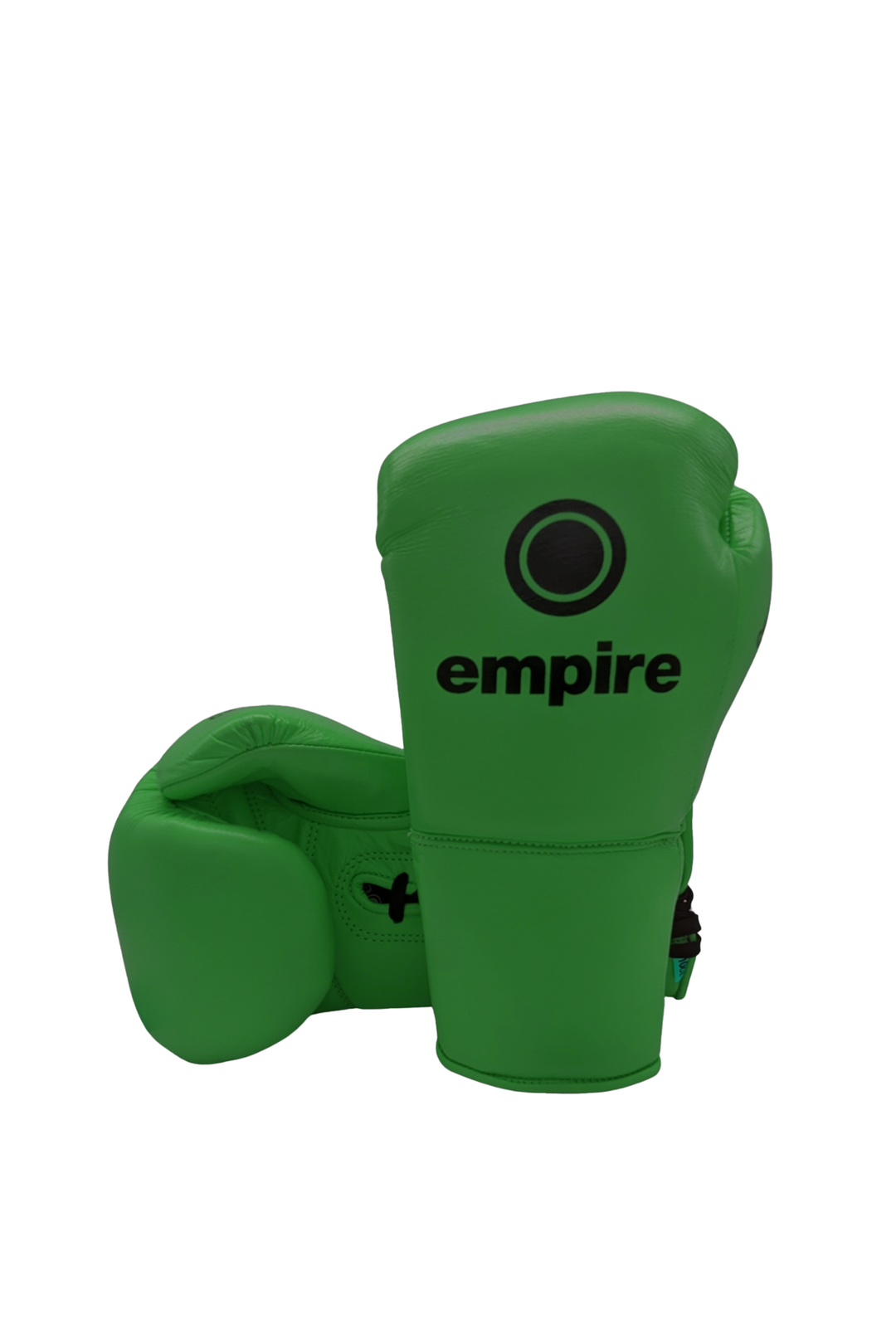 Maximus I Gloss Lace Gloves – Green lace boxing gloves, professional lace-up boxing gloves by Empire Fight Store