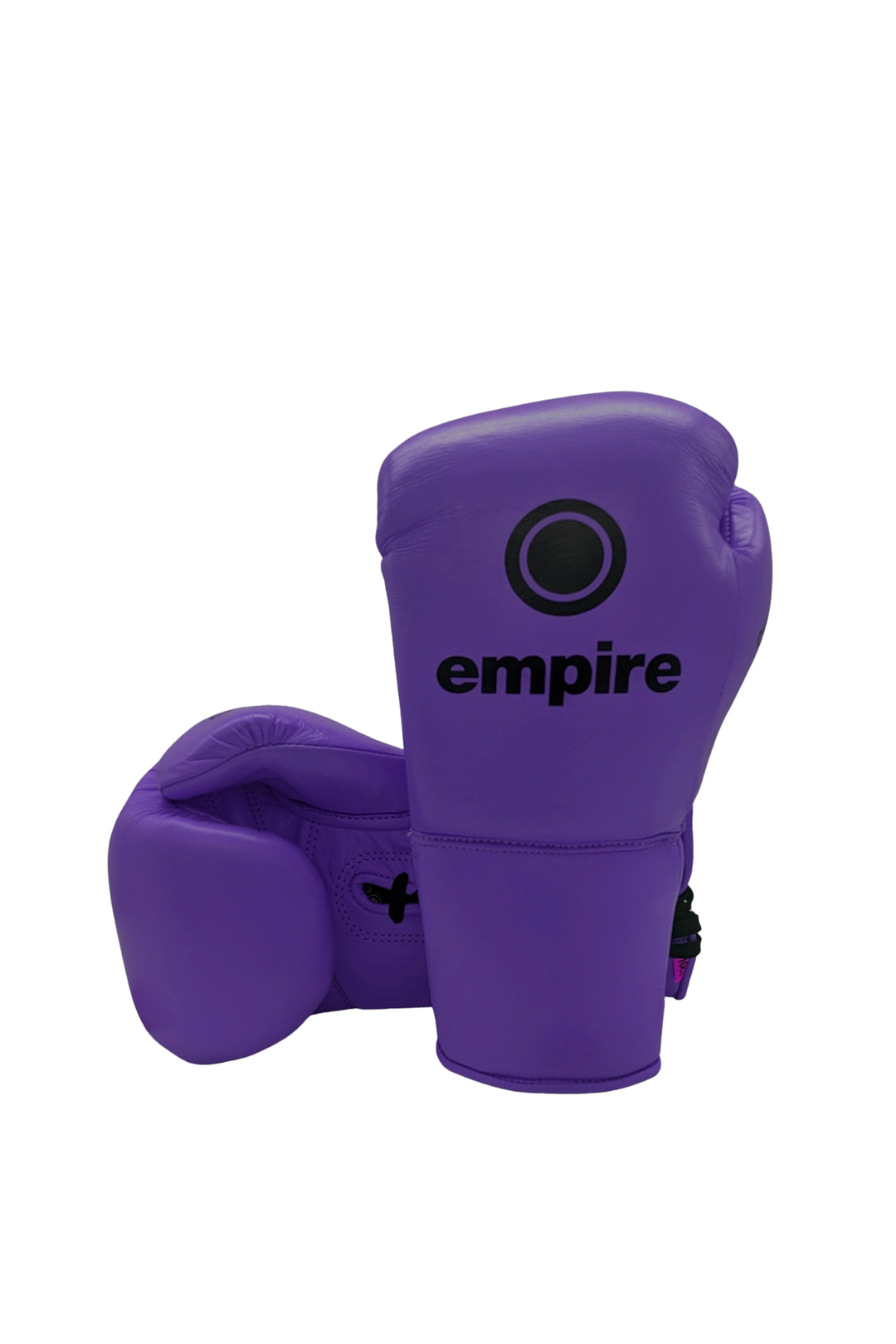 Maximus I Gloss Lace Gloves – Purple lace boxing gloves, professional lace-up boxing gloves by Empire Fight Store