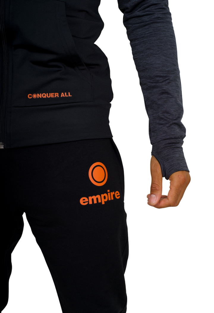 Dark Grey Empire Contrast Hoodie