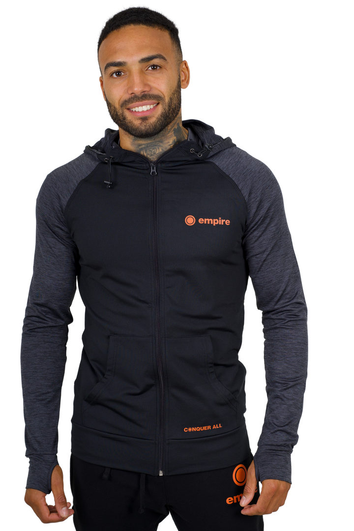 Dark Grey Empire Contrast Hoodie