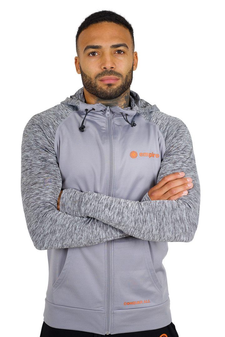 Light Grey Empire Contrast Hoodie